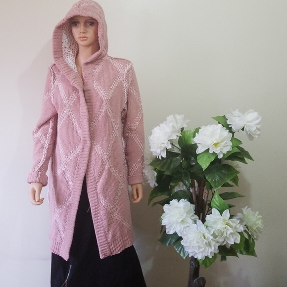 POL Sweaters - Pol Collection Long Chenille Hooded Cardigan sz S